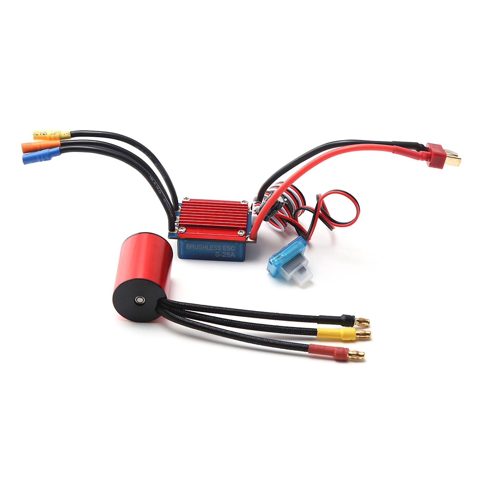 S2435 4800kv Brushless Motor 4p Sensorless 25a Brushless Esc Electric Speed Controller For 1/16 1/18 Rc Car Truck No.298310