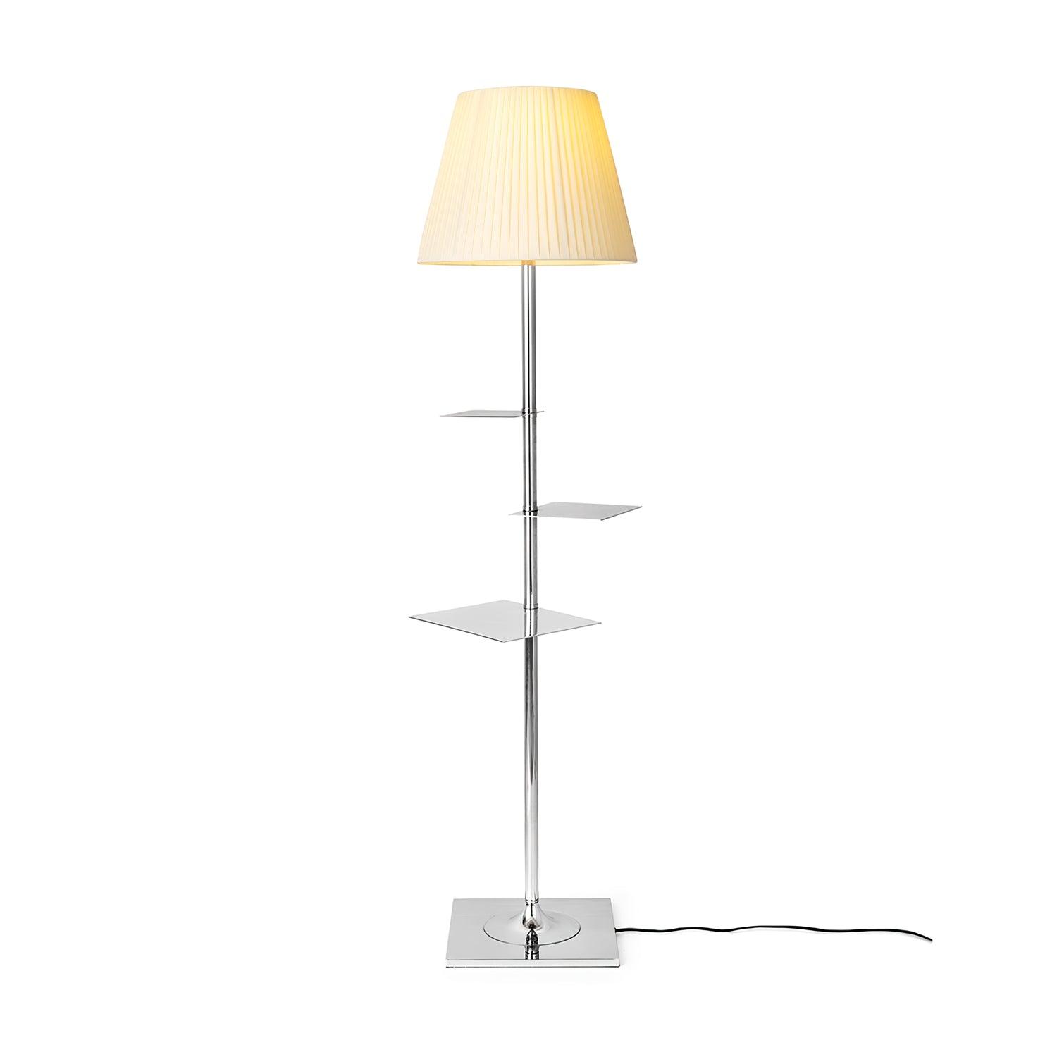 Chrome Prism Side Table Floor Lamp