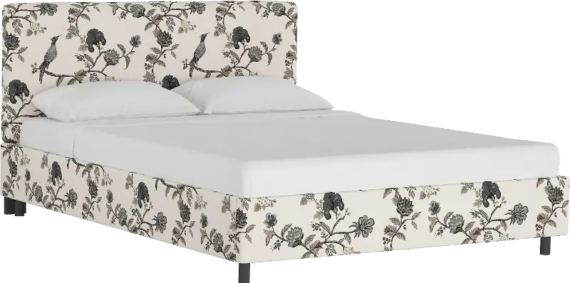 Brianna Black Bird Floral Twin Platform Bed - Skyline Furniture