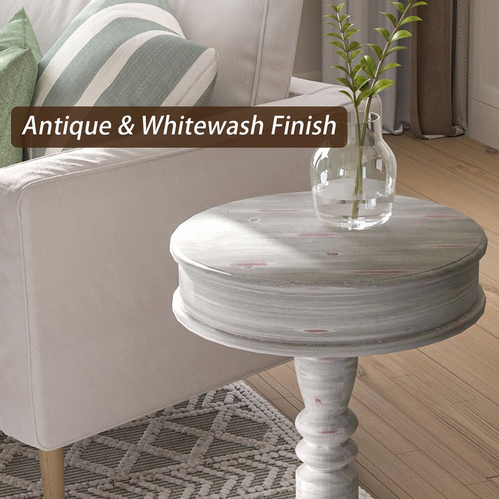 COSIEST Farmhouse Rustic Accent Side Table