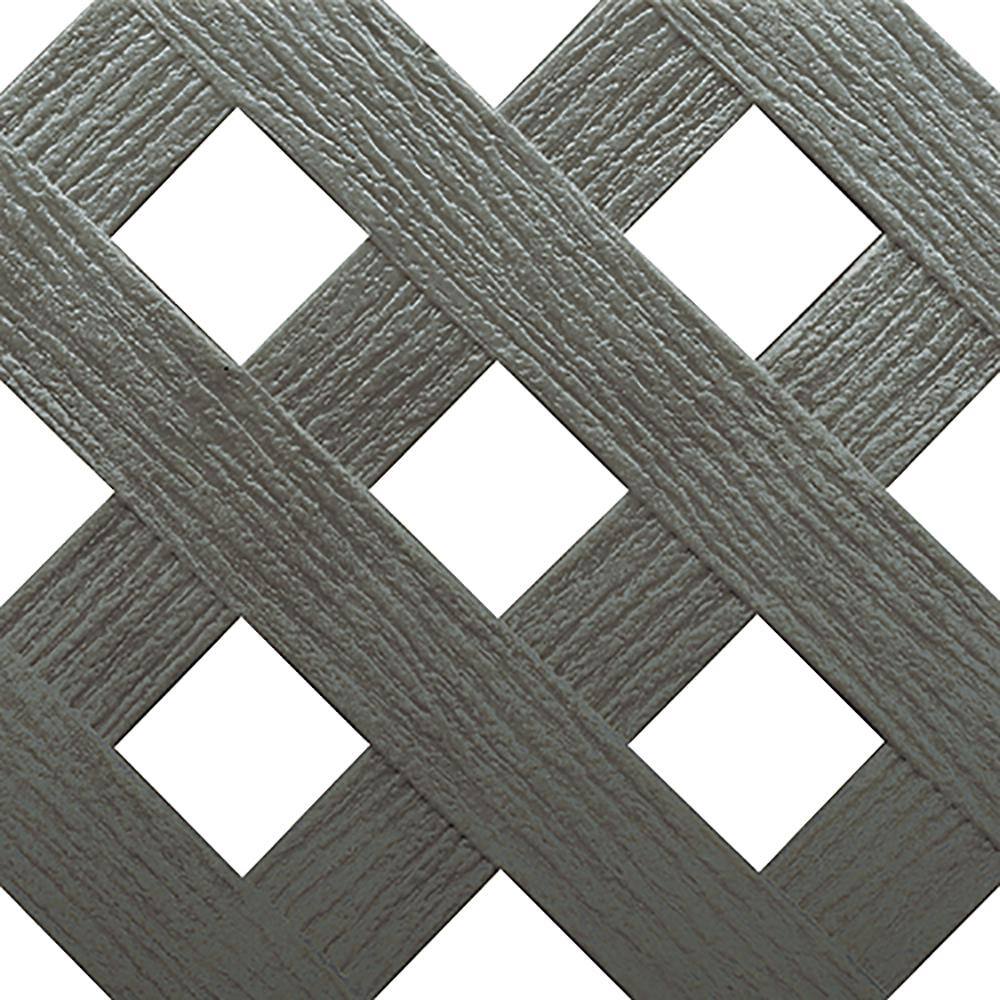 Barrette Outdoor Living 4 ft. x 8 ft. Nantucket Gray Privacy Diamond Vinyl Lattice - Framed 73004143