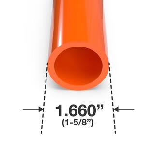 Formufit 1-14 in. x 5 ft. Orange Furniture Grade Schedule 40 PVC Pipe (2-Pack) P114FGP-OR-5x2