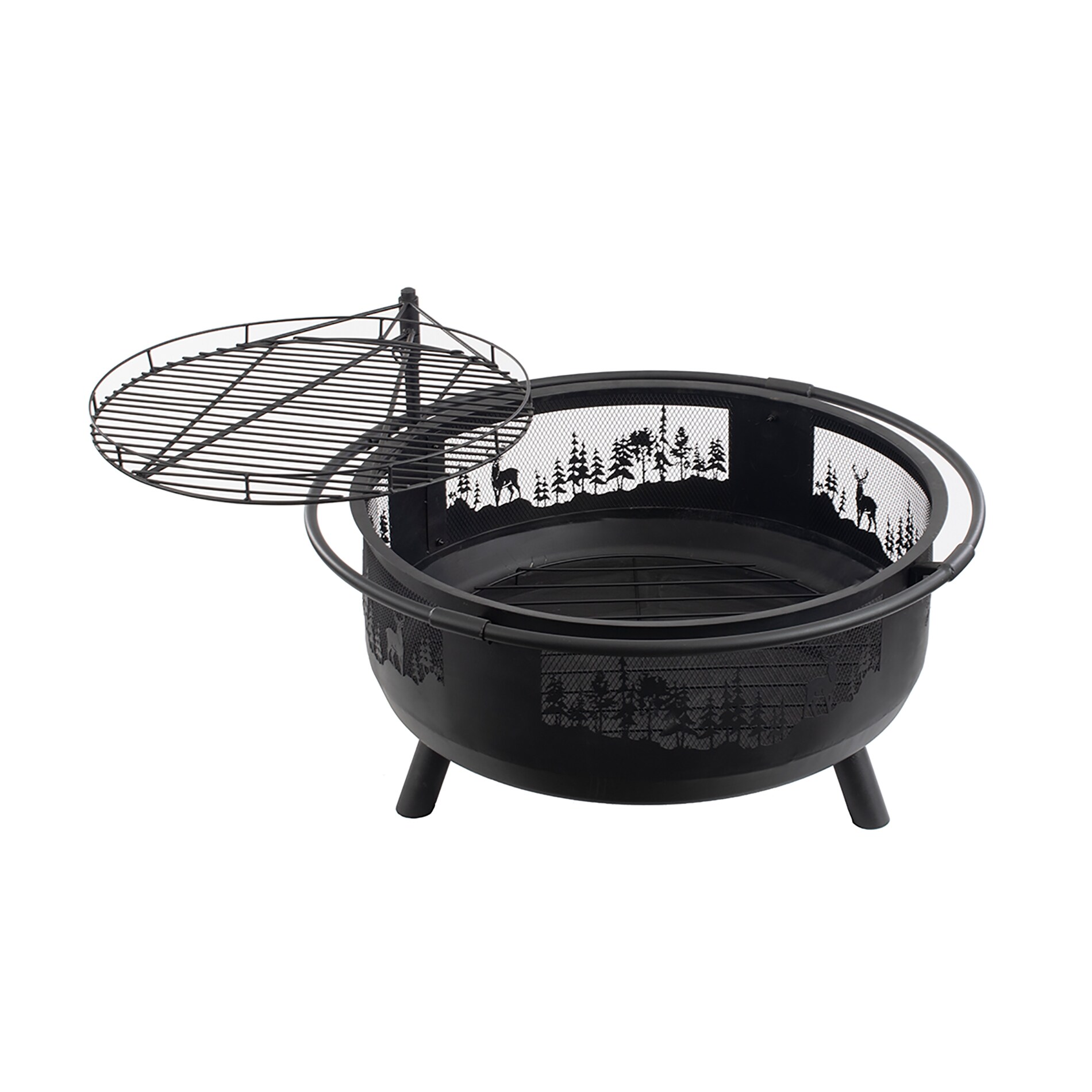 Blue Sky Outdoor Living WBFB36SG-MD 36-in W Black Steel Wood-Burning Fire Pit