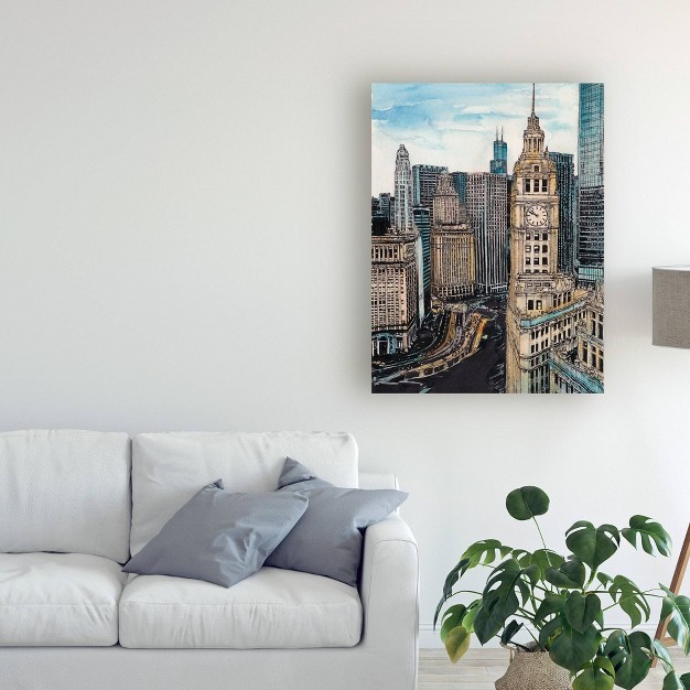 X 24 quot Us Cityscape Chicago By Melissa Wang Trademark Fine Art