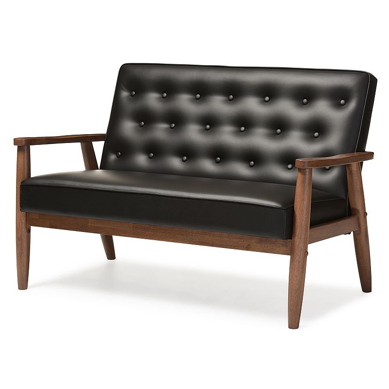 Baxton Studio Sorrento Mid-Century Modern Loveseat