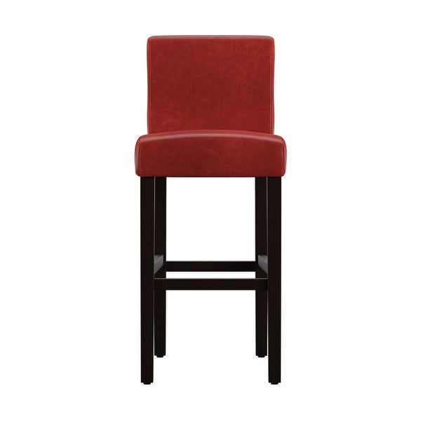 Bennett Red Faux Leather High Back Bar Stools (Set of 2) by iNSPIRE Q Bold