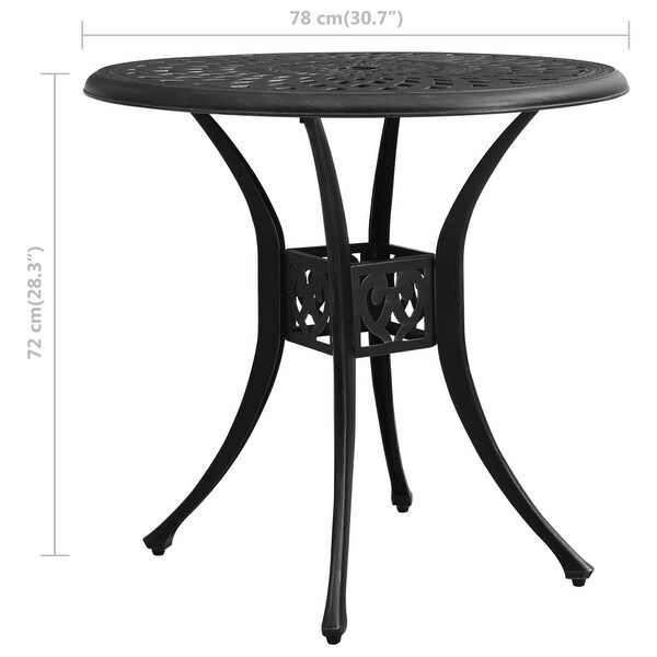 vidaXL Patio Table Black 30.7