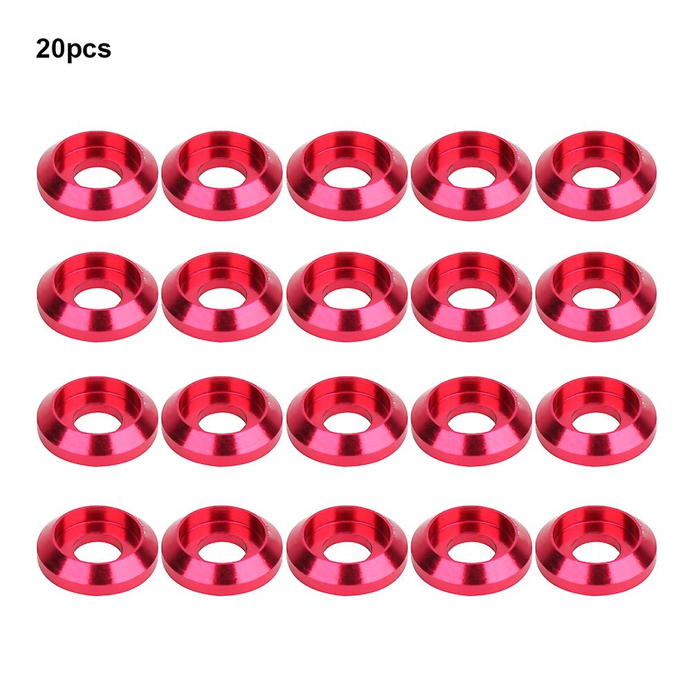 20pcs 6061 Aluminum Alloy Screw Washer Gasket For M3 Hex Socket Screwshot Pink