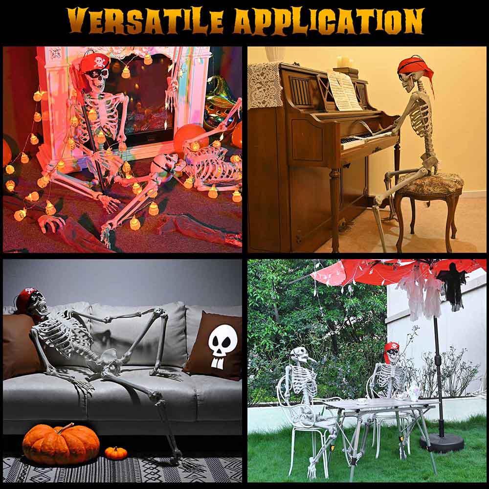 Yescom 5.4ft Life Size Posable Full Body Skeleton Prop for Halloween Party