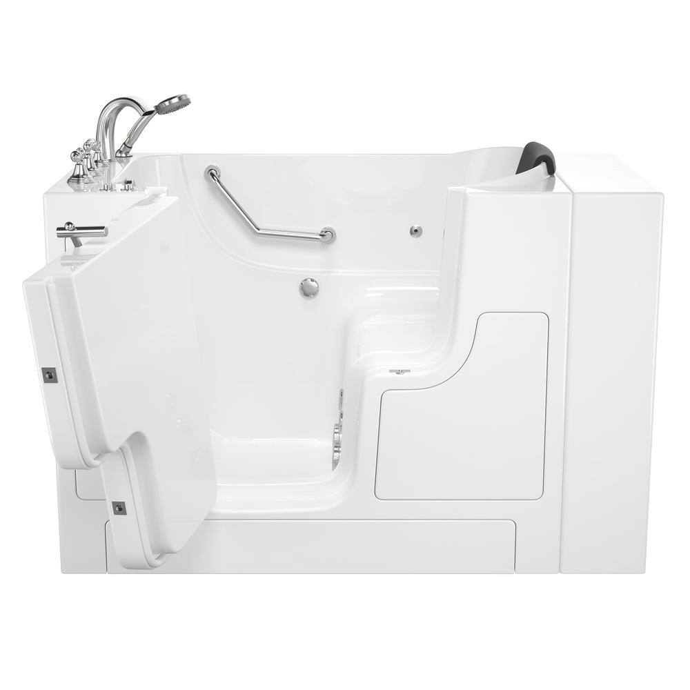 American Standard Gelcoat Premium 52 in. Left Hand Walk-In Whirlpool Bathtub in White 3052OD.109.WLW-PC