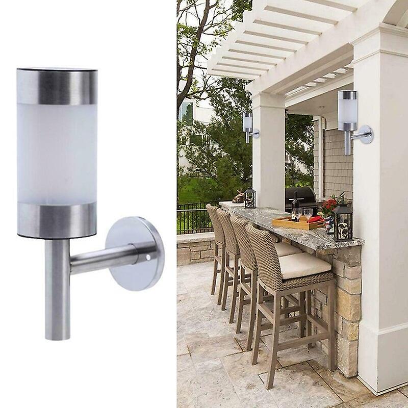 2/4pcs Stainless Steel Outdoor Garden Light Solar Powered Shed Door Fence Wall Led Light