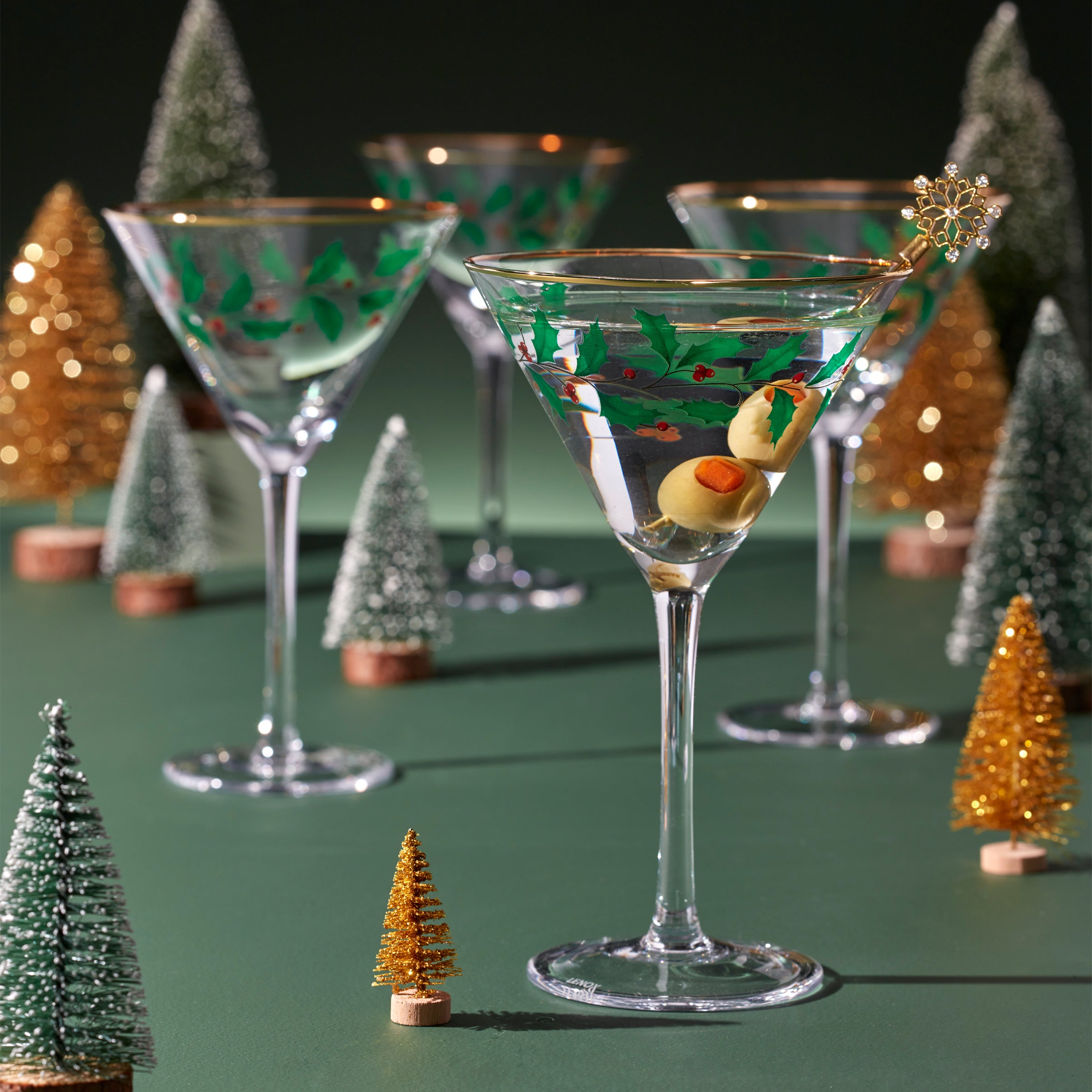 Holiday 4-Piece Martini Glass Set