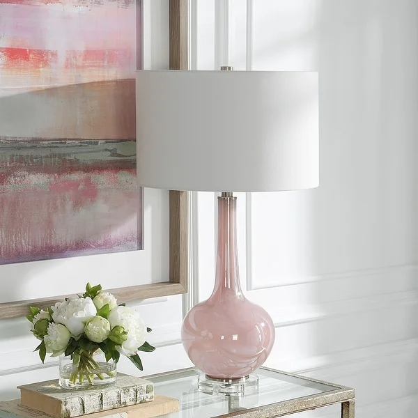 Uttermost Rosa Pink Glass Table Lamp - 16