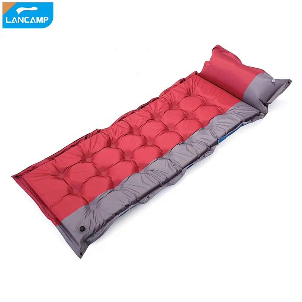 Waterproof Self Inflating Sleeping Mat Insulated Foam Lightweight Inflatable Camping Mattress Pad with pillows