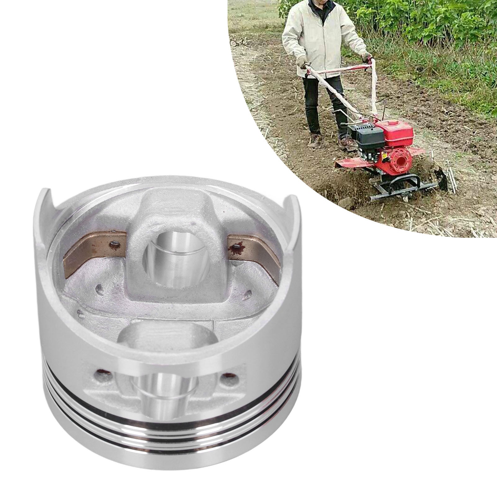 Pistons Replacement, High Strength Mini Tiller Piston  Compact  For Micro Cultivator 173F