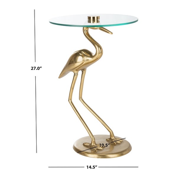 SAFAVIEH Tori Crane Base Accent Table - Gold / Glass - 14.5