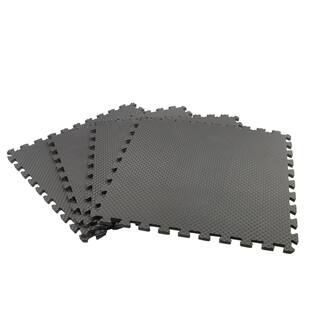 TrafficMaster BlackGray 24 in. x 24 in. x 0.47 in. Foam Dual Sided Gym Floor Tiles (4 TilesPack (16 sq. ft.) 24120HDUS