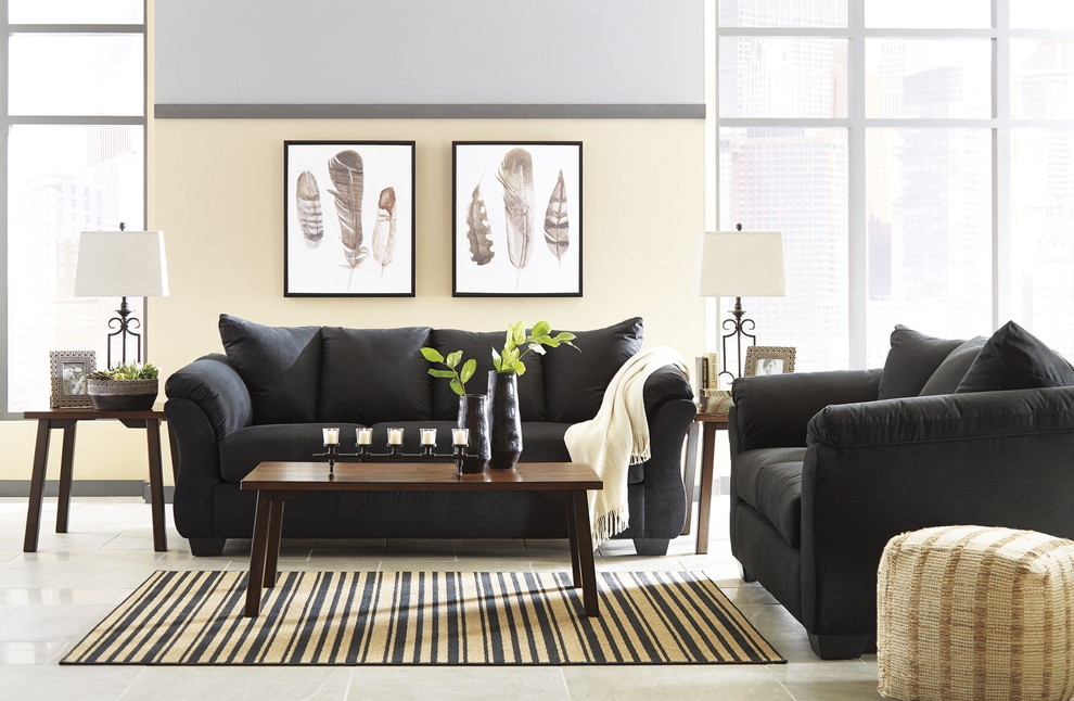 Darcy Loveseat  Black 7500835   Transitional   Loveseats   by Homesquare  Houzz