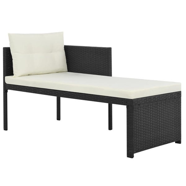 4 Piece Patio Lounge Set Poly Rattan Black - Overstock - 36363499