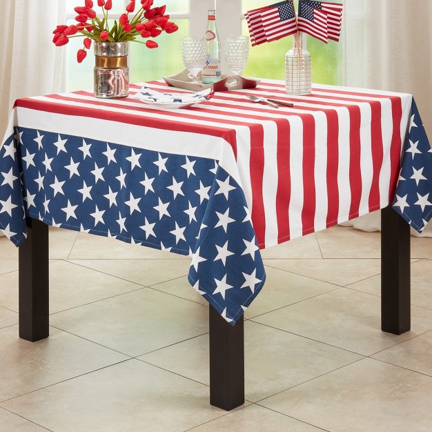 Saro Lifestyle Tablecloth With American Flag Print