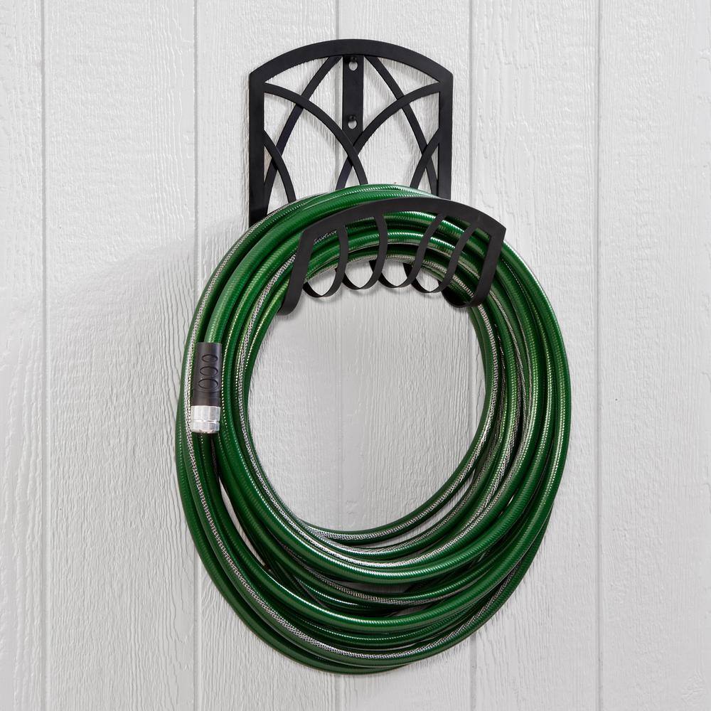 LIBERTY GARDEN Americana 125 ft. Black Decorative Water Hose Holder Hanger 232