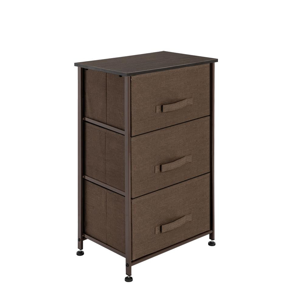 Zimtown 3-Drawers Black Modern Vertical Dresser, Brown