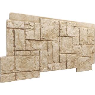 Ekena Millwork 49 in. x 24-12 in. Castle Rock Stacked Stone StoneWall Faux Stone Siding Panel PNU24X48CRSD