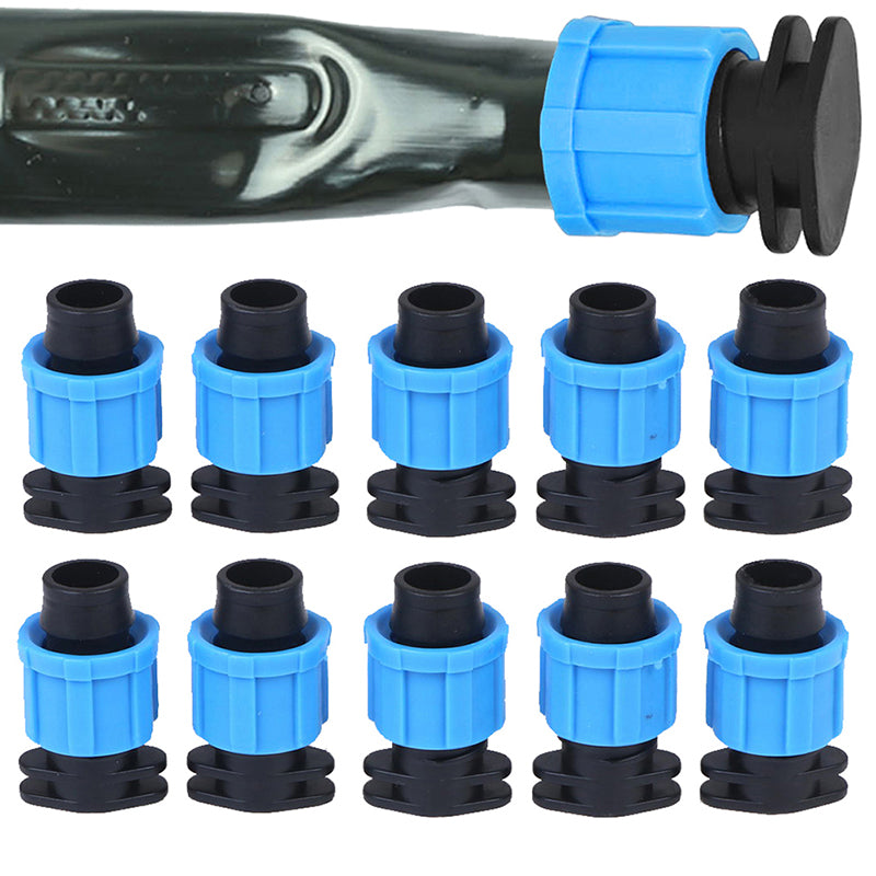 10PCS 16mm Drip Irrigation Tape End Plug Pipe Fitting Connectors Thread Lock