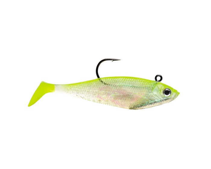 Storm WildEye Swim Shad 03 Shiner - Chartreuse/Silver， 3 Pack - NMWSS03SHCS