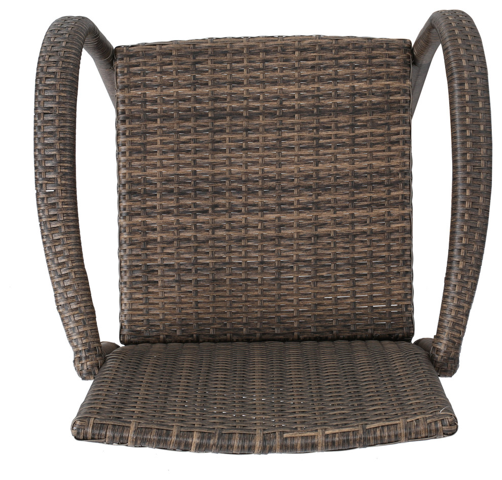 GDF Studio Conquista Outdoor Mix Mocha Wicker Barstool   Tropical   Outdoor Bar Stools And Counter Stools   by GDFStudio  Houzz