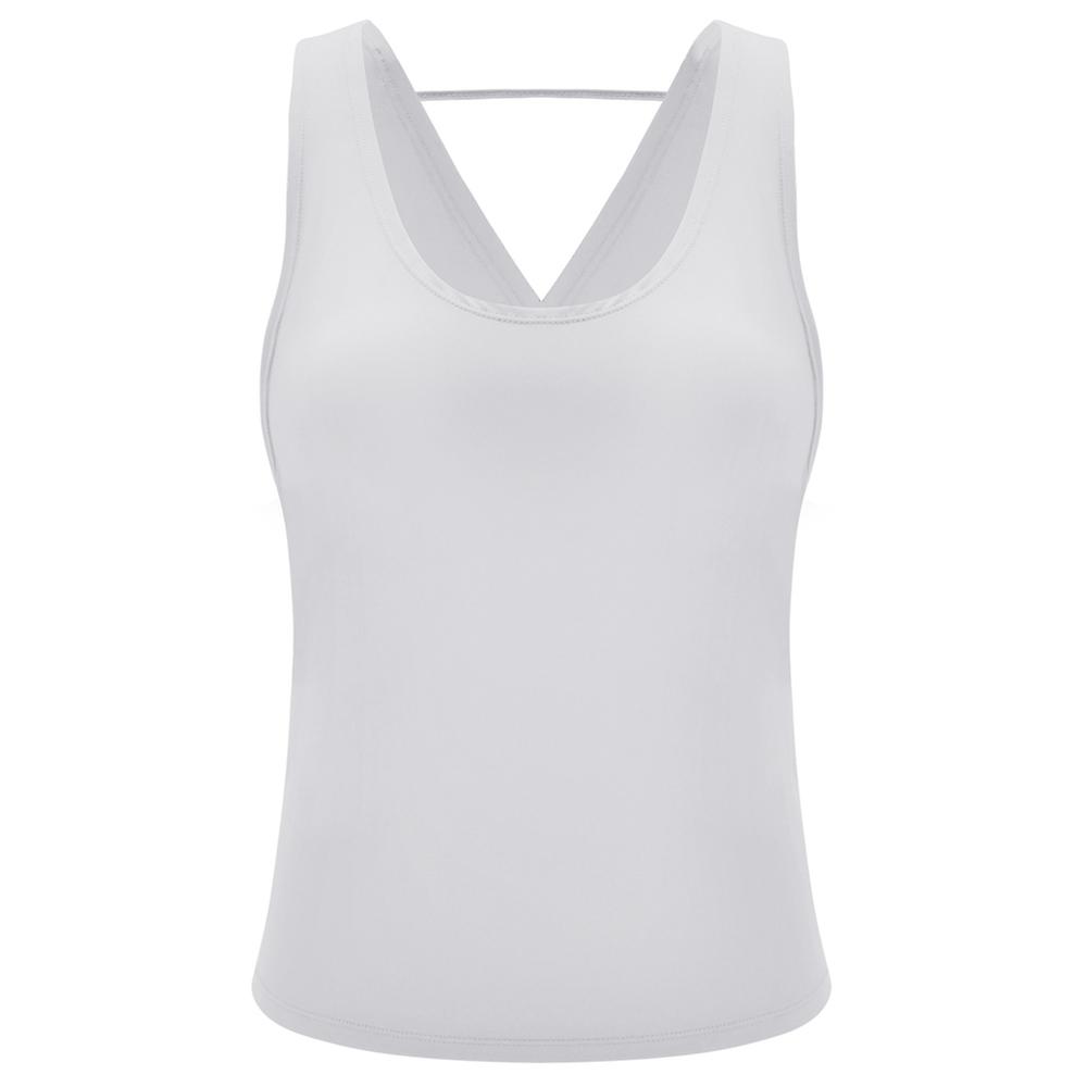 Women's Yoga Shirts Open Back Tops Sleeveless Workout Shirt Sports Sexy Open Back Tank Flax Grey L