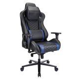 RS Gaming Davanti Faux Leather High-Back Gaming Chair， Black/Blue， BIFMA Certified