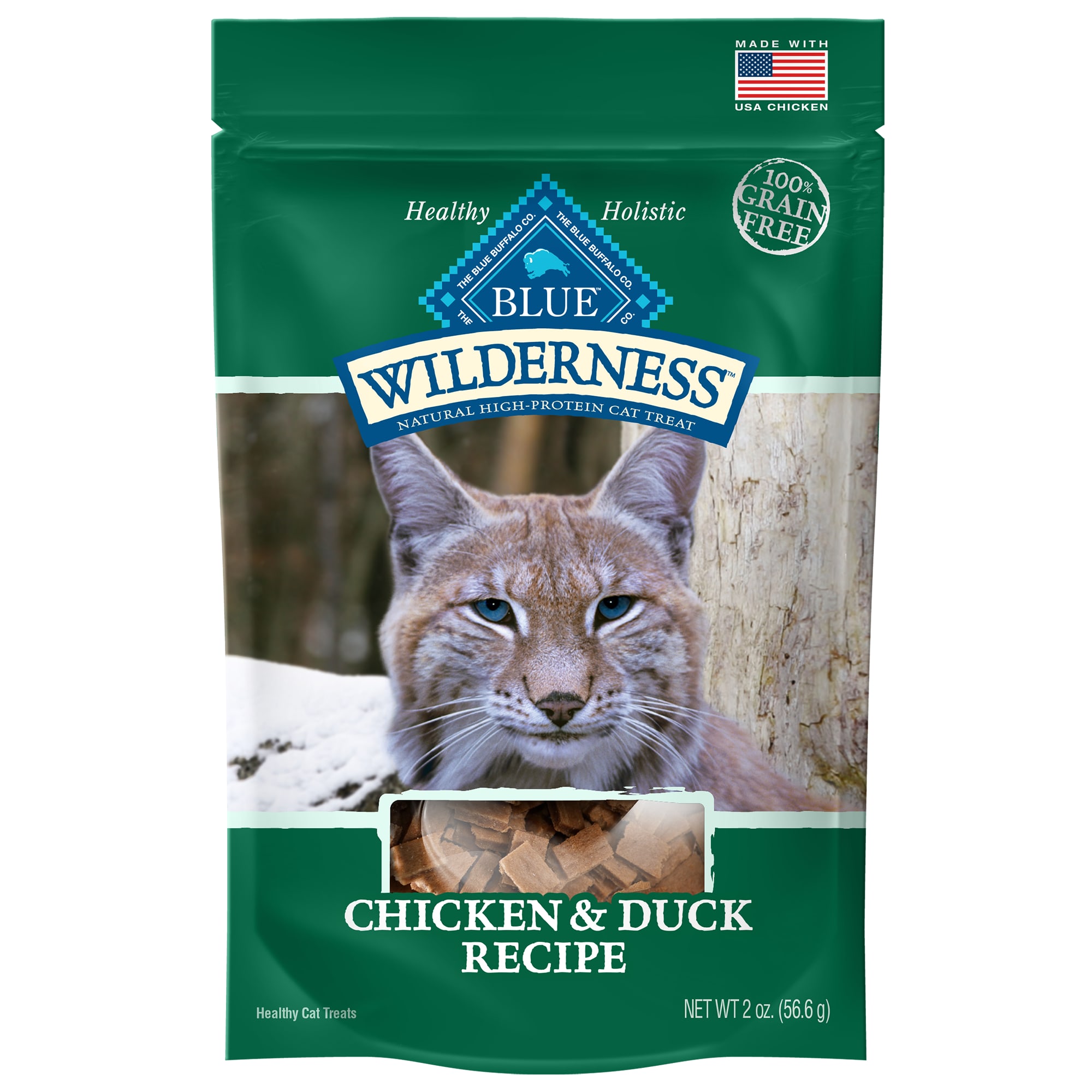 Blue Buffalo Blue Wilderness Chicken  Duck Cat Treats， 2 oz.