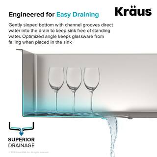 KRAUS 16- Gauge Stainless Steel 33 in. Standart Pro Double Bowl UndermountDrop-In 2-Hole Kitchen Sink with Pull Down Faucet KHT302-33-1610SFS