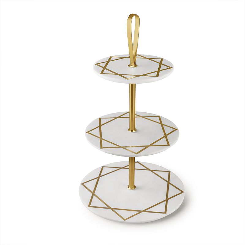 Marbella Three Tier Marble Cake Stand - Large