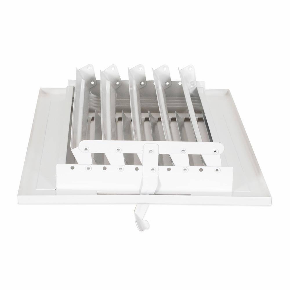 EZ-FLO 12 in. x 6 in. 3-Way Steel WallCeiling Register  White 61615