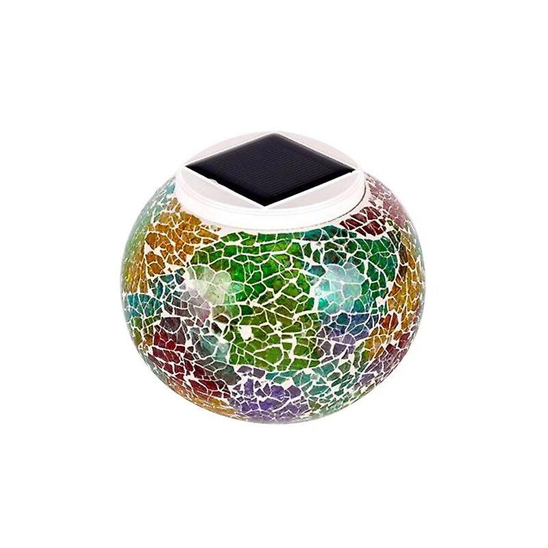 Mosaic Glass Outdoor Solar Power Light Lawn Ball Lantern Led 2