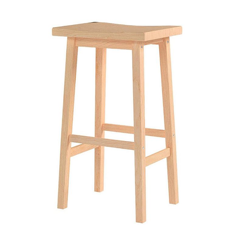 Pj Wood Classic Saddle Seat 29 Tall Kitchen Counter Stools， Natural (2 Pack)