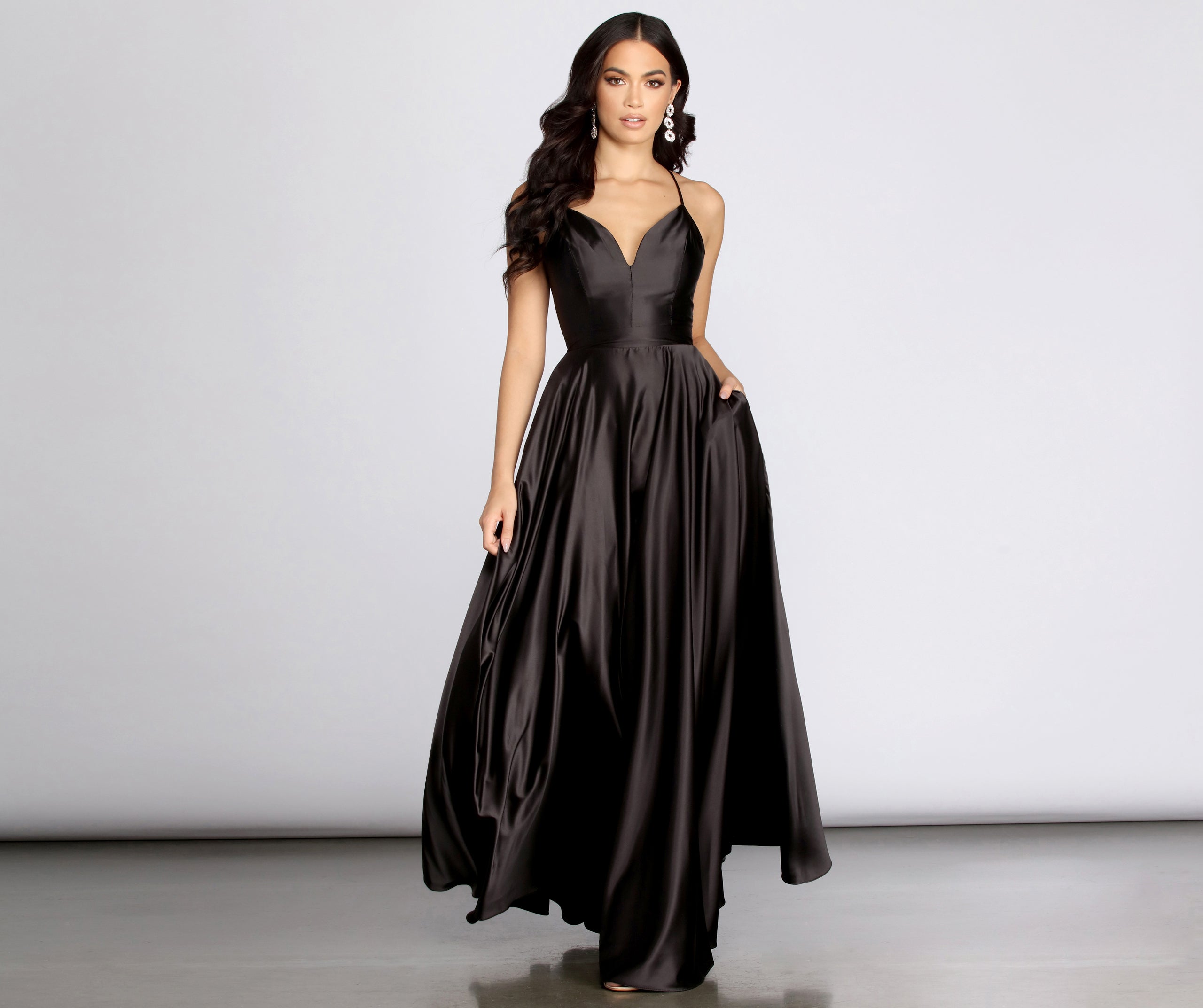 Rowanne Satin A-Line Gown