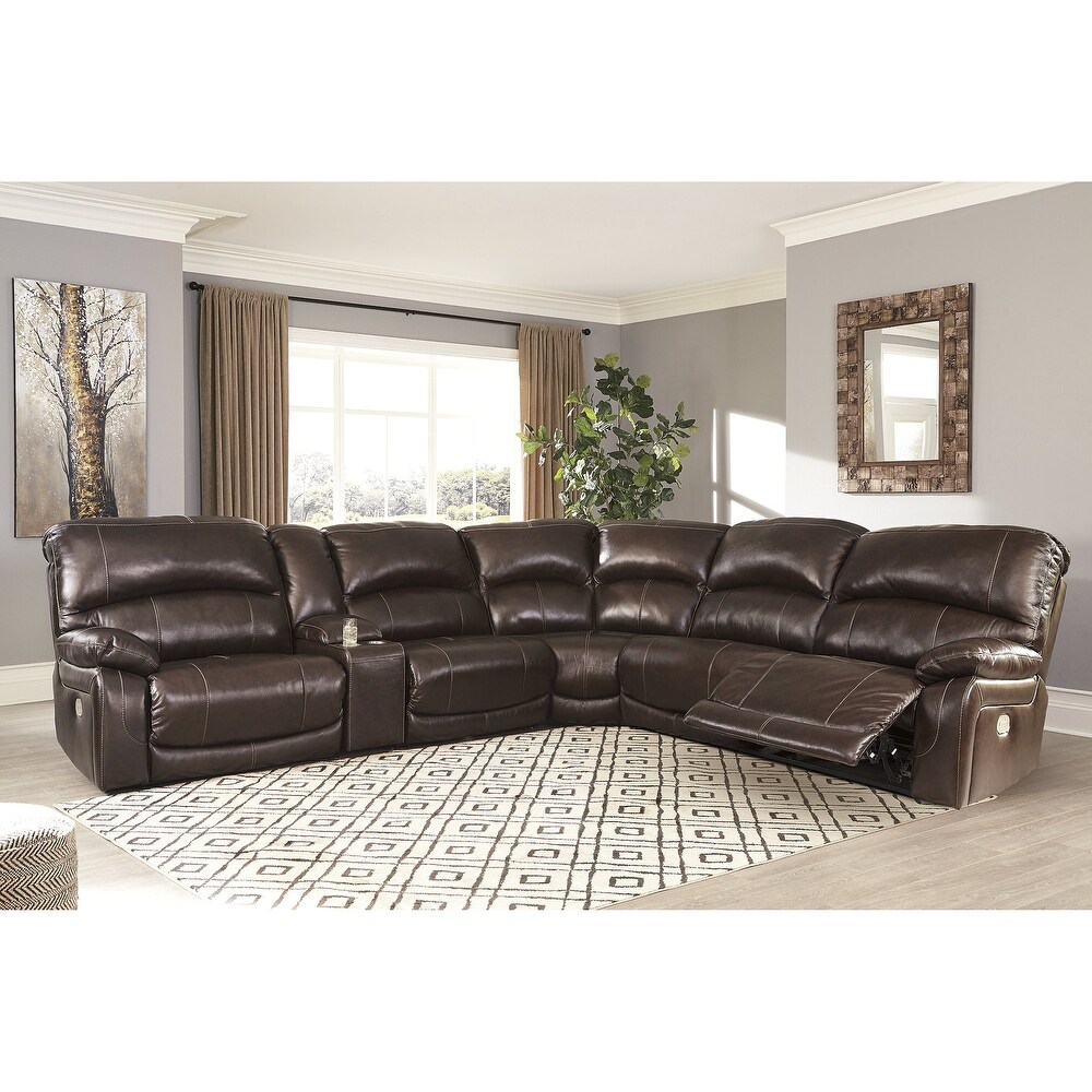 Signature Design by Ashley Hallstrung Brown 6 Piece Power Reclining Sectional   162\