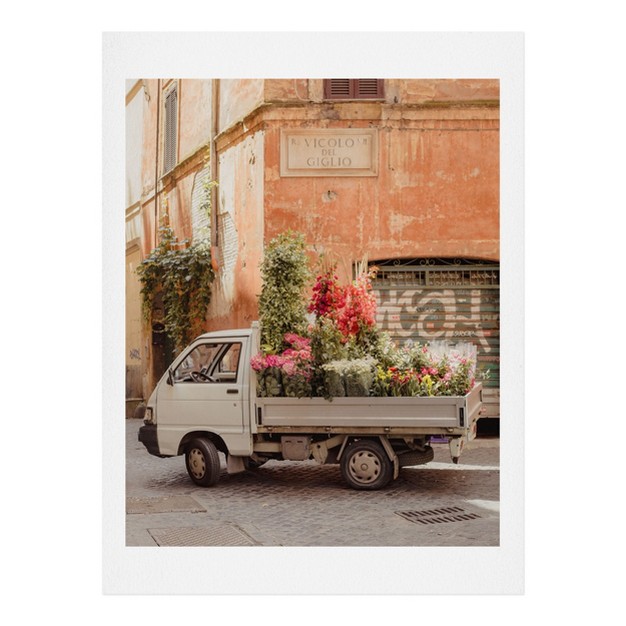 Ninasclicks Rome Cute Van With Lots Of Flowers Art Print Society6