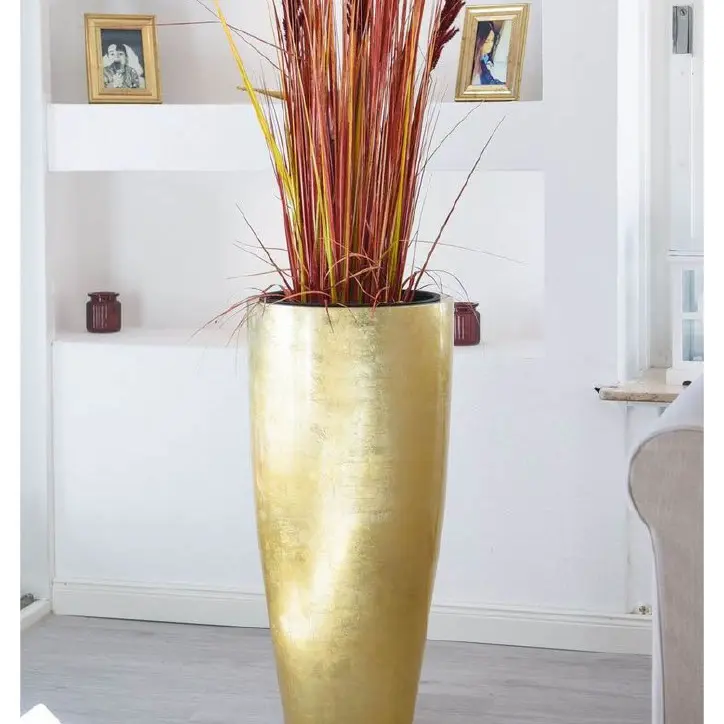 Low Price Gold Metal Planters for Garden Home Decorative Plant Custom Shape Flower Pot Luxury Floor Planter