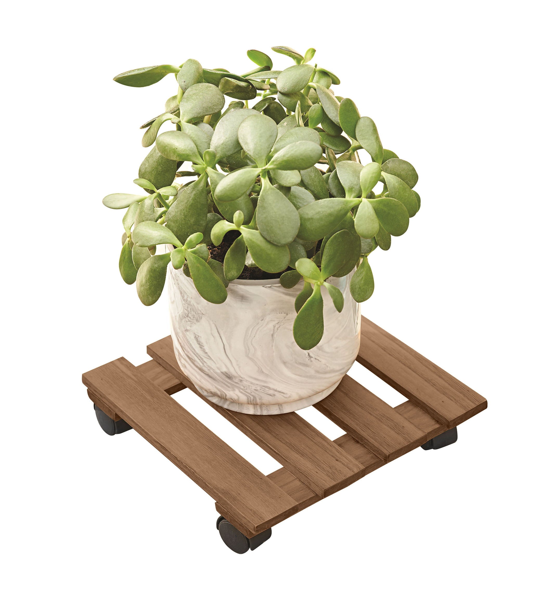 Better Homes & Gardens 12 inch Square Wood Plant Caddy