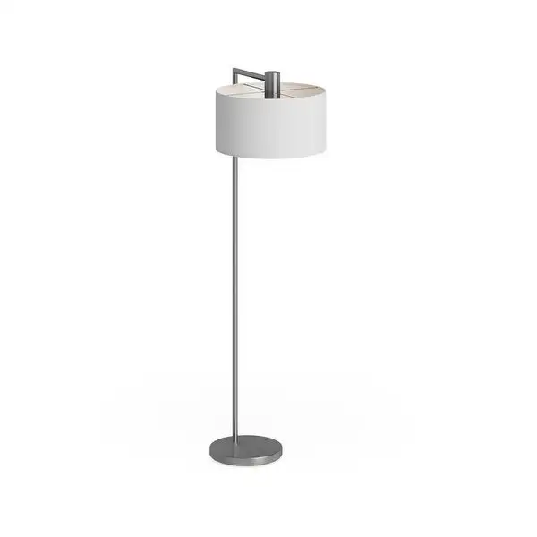 Hilda Contemporary Brushed Steel Floor Lamp by iNSPIRE Q Modern