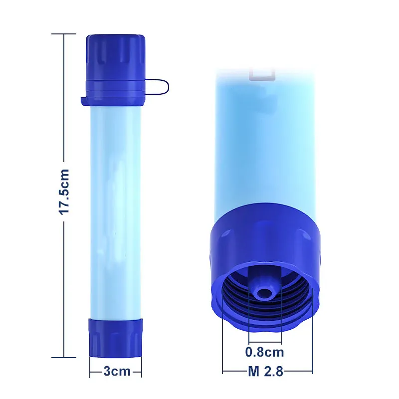 Customized OEM Survival Camping Hiking Small Personal Straw Mini Outdoor Drinking Water Filter bottle Portable Water Filter