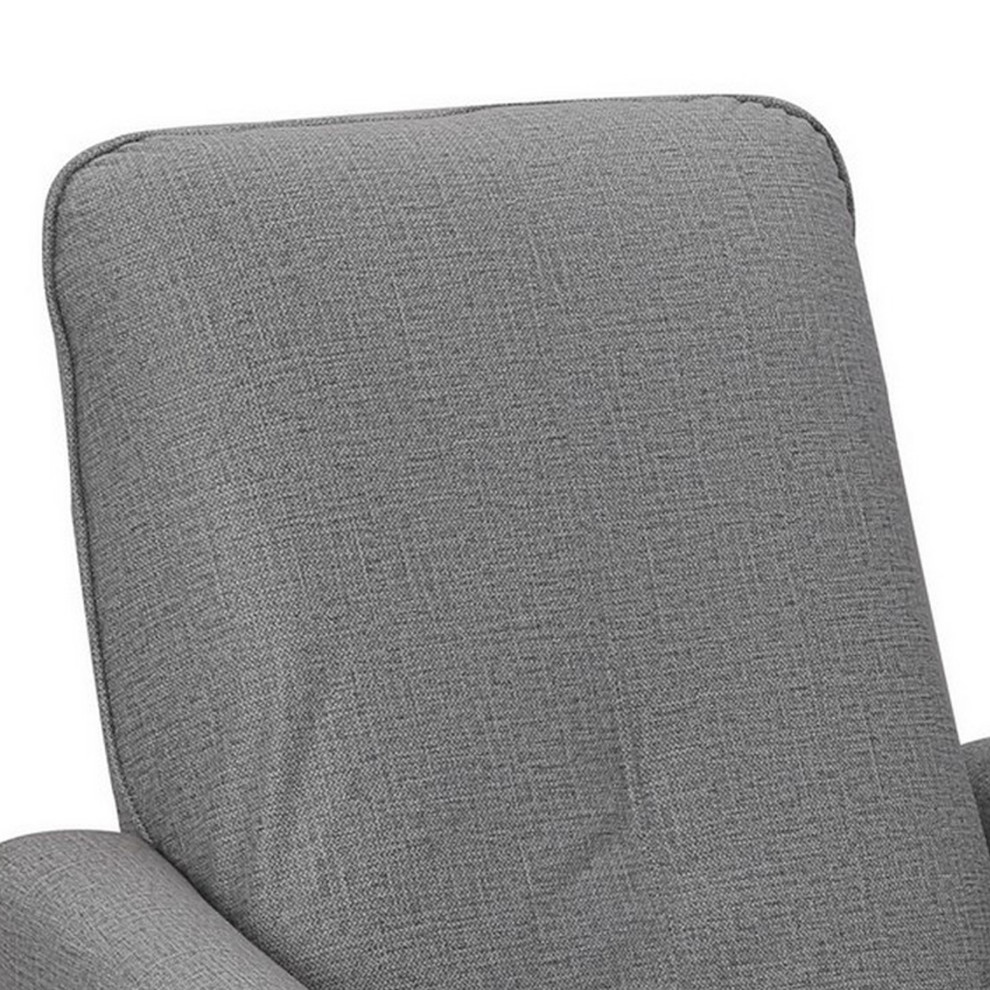 Benzara BM286360 Modern Recliner Chair  Touch Control Button  Gray Fabric   Transitional   Recliner Chairs   by Uber Bazaar  Houzz