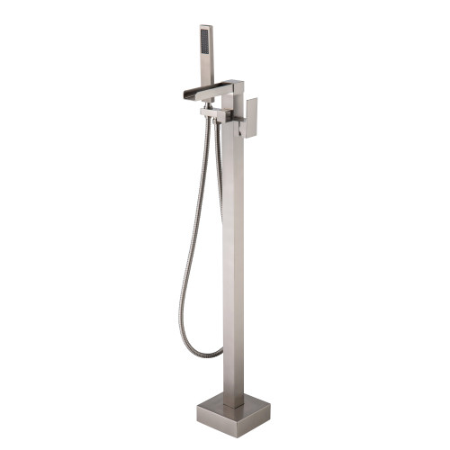 Bathtub Faucet Waterfall Tub Filler Floor Mount Br...