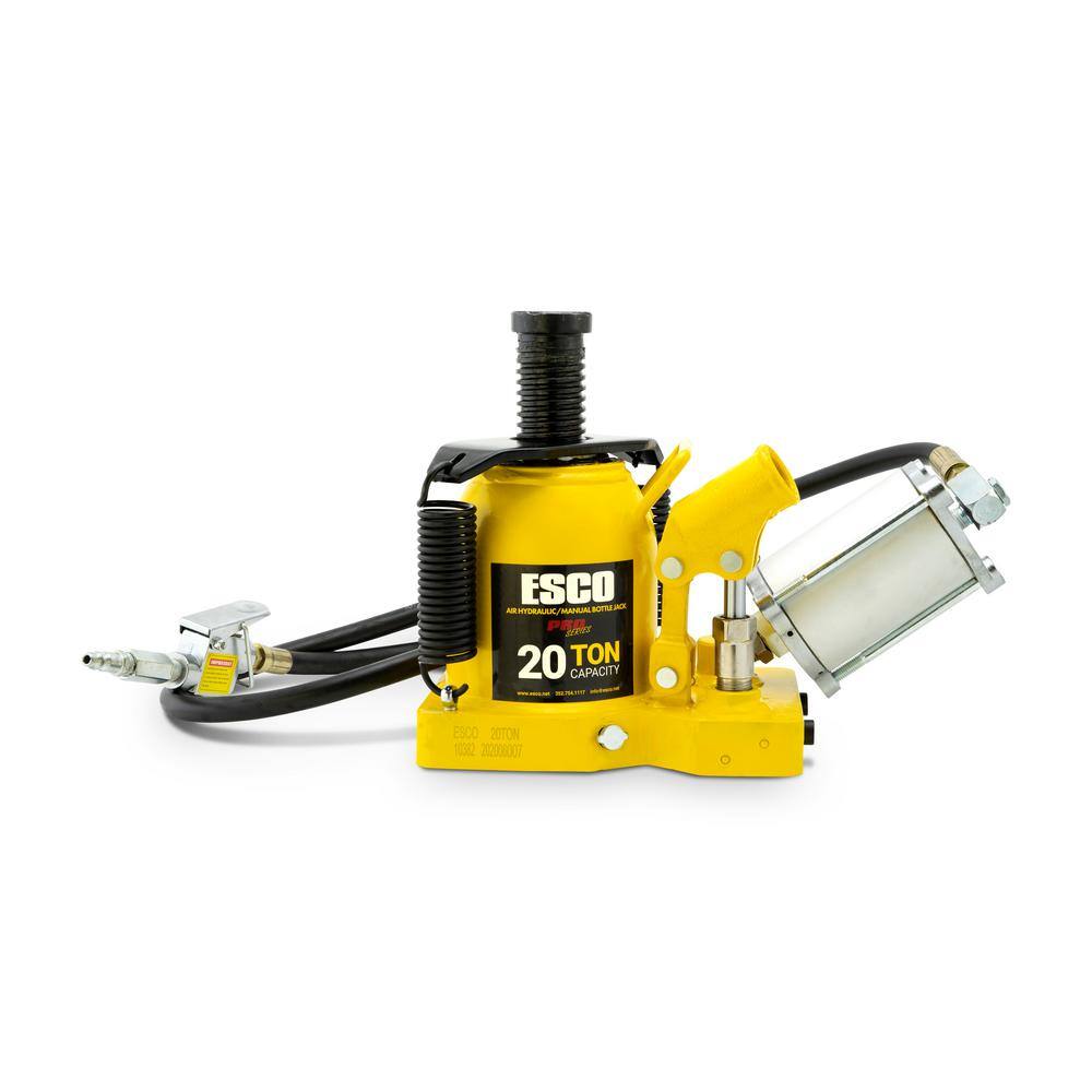 ESCO Pro Series 20 Ton Shorty Air Hydraulic Bottle Jack 10382