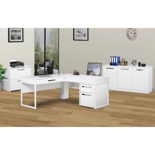 SAINT BIRCH Miami White 3-Door Credenza File Cabinet SBAK4100CFWW