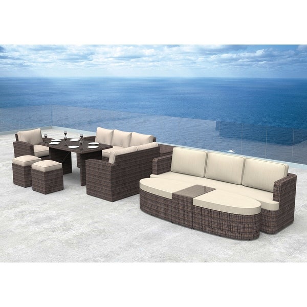 11-piece Patio Conversation Sofa Set and Daybed Set - Overstock - 35454732